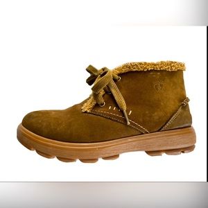 Kids Brown Ankle Boots Size Suede Lace Up
